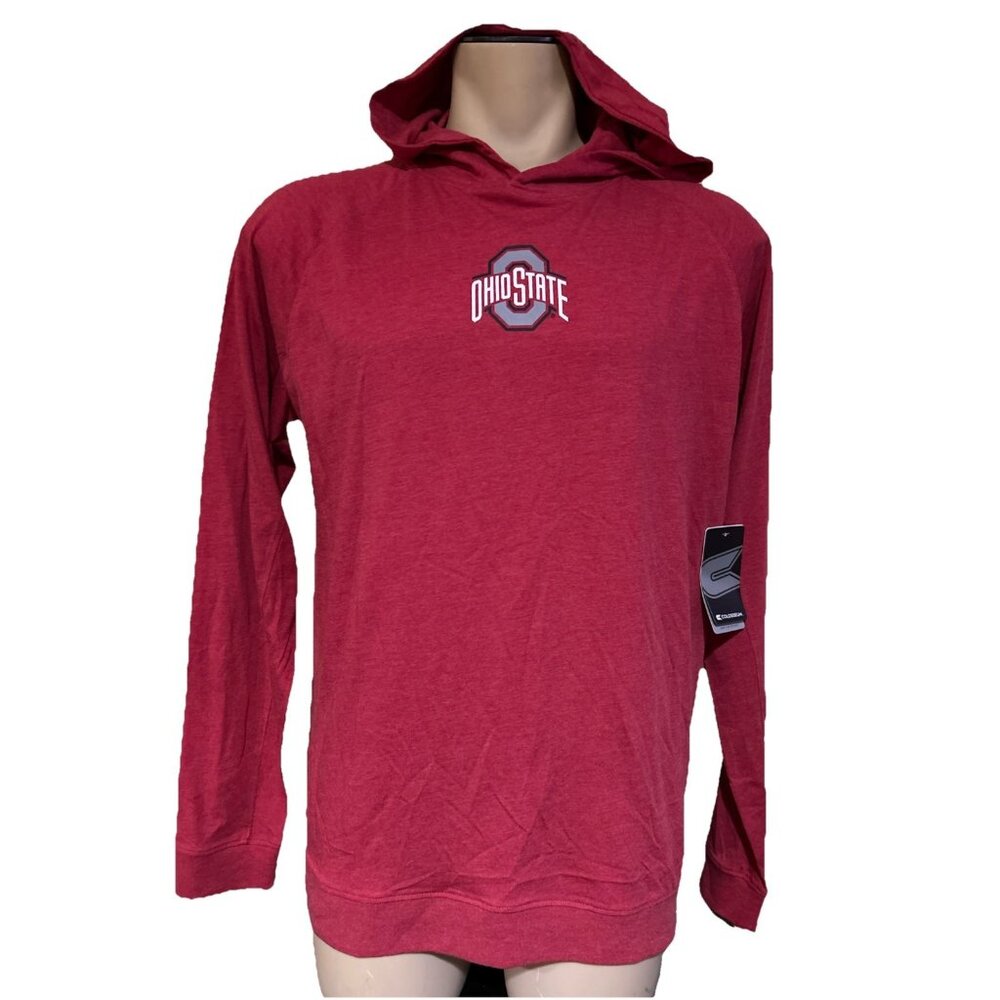 New Ohio State OSU Buckeyes Colosseum Buckeye Red Hoodie Shirt Men's Large